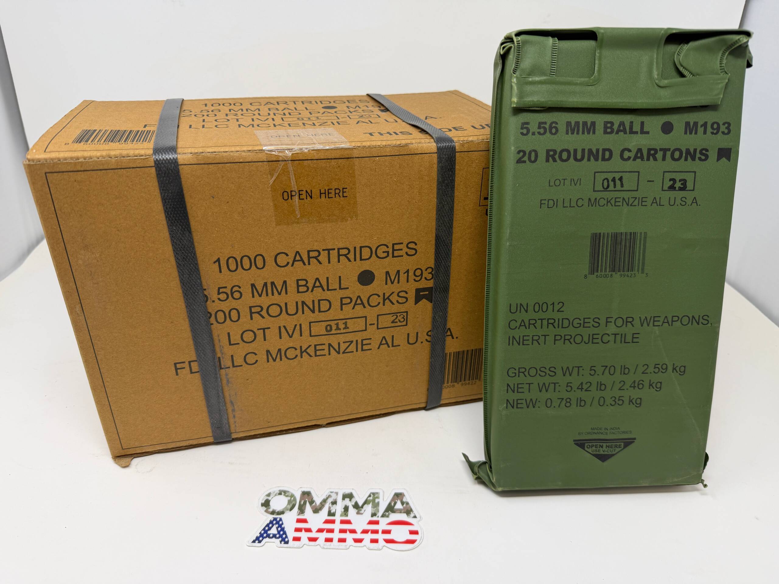 FDI M193 5.56 55gr 1000 rnd case with 5 200rn battle packs inside - Image 3
