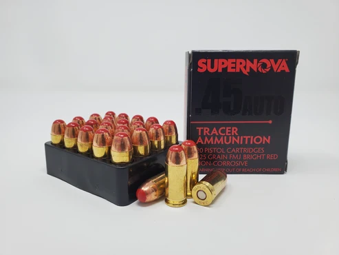Supernova 45acp 225gr RED Tracer Ammunition 1000rnd case